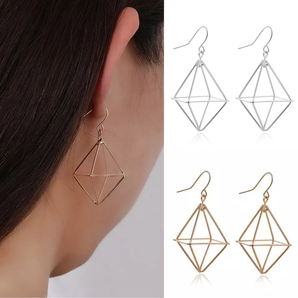 Beautiful Geometric Lantern Dangle Earrings - Picture 1 of 16
